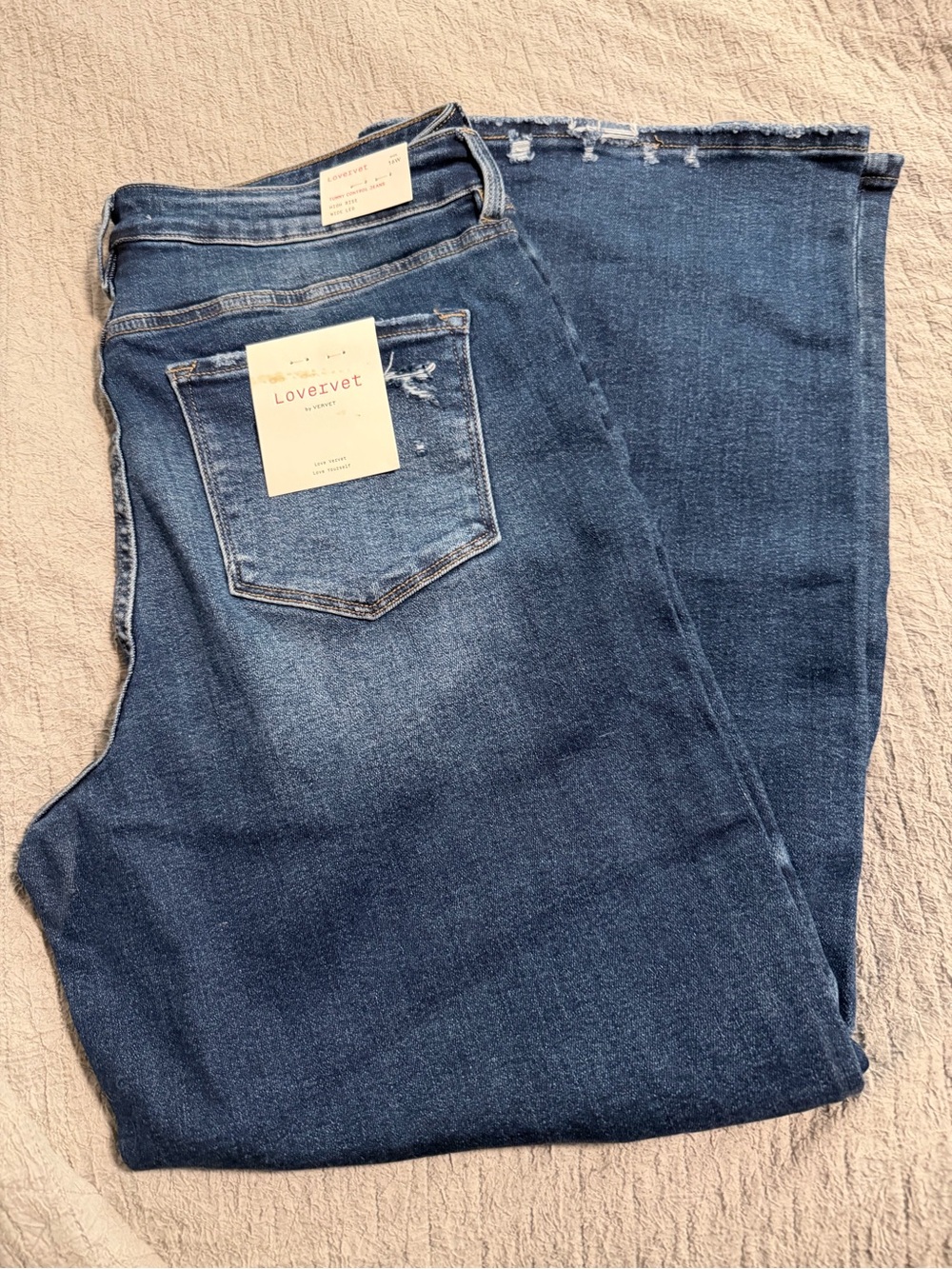 LOVERVET Dark Blue Wide-Leg Flare Jeans 16